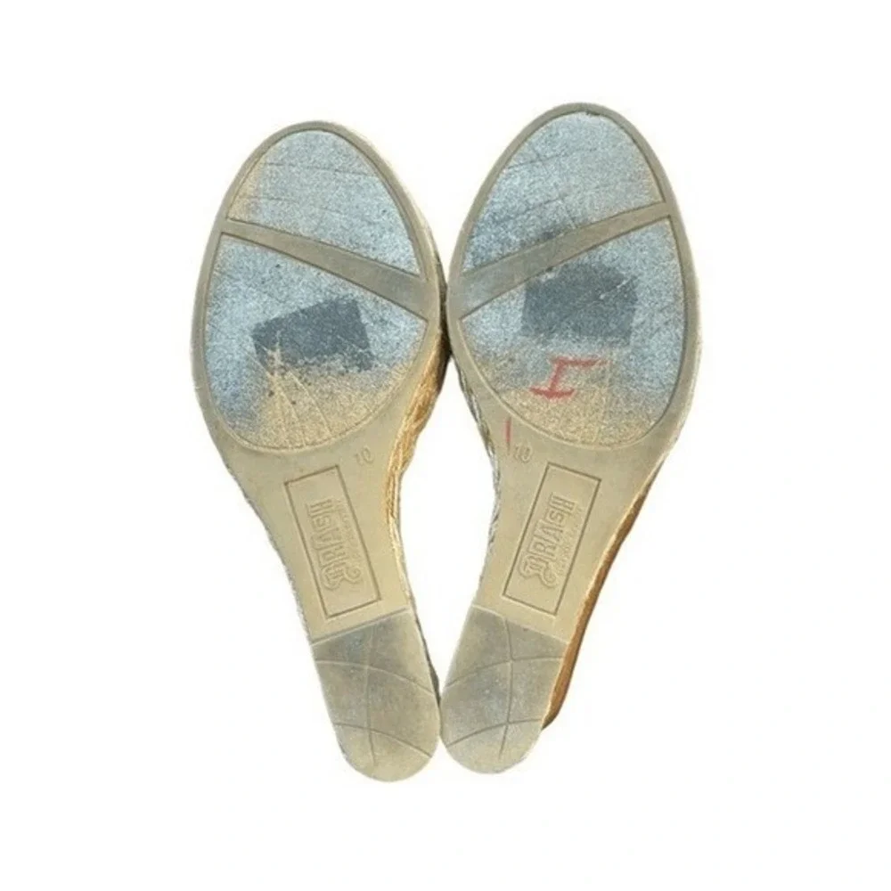 Brash Platform Wedge Sandals Brown Suede Leather‎ Peep Toe Espadrille 10